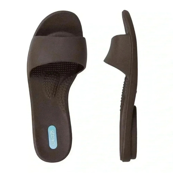 🎈2/$40🎈OKA.B Grace Slide  Brown Women Sandals- L - Picture 1 of 8